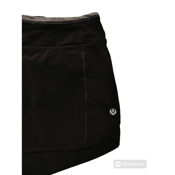 Lululemon run speed up black gray shorts size 8 - Picture 2 of 11